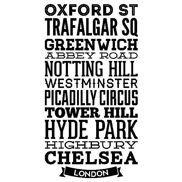 Wandtattoos: Typografische Straßen London
