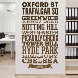 Wandtattoos: Typografische Straßen London 2