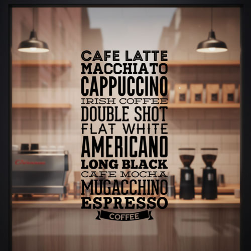 Wandtattoos: Kaffee Sorten