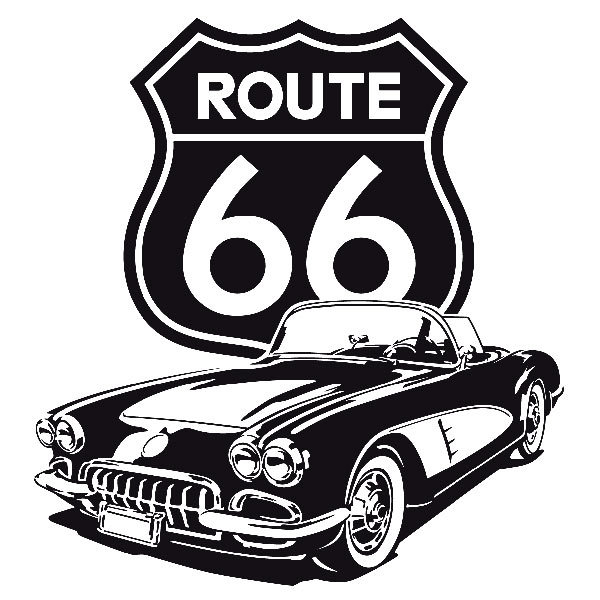 Wandtattoos: Corvette Route 66