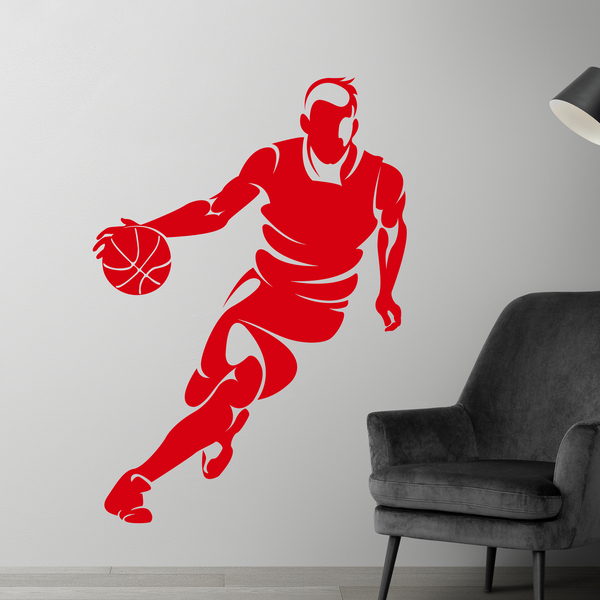 Wandtattoos: Basketballspieler dribbeln