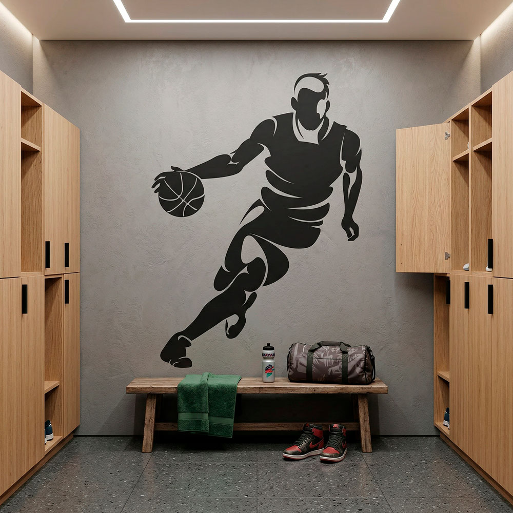 Wandtattoos: Basketballspieler dribbeln