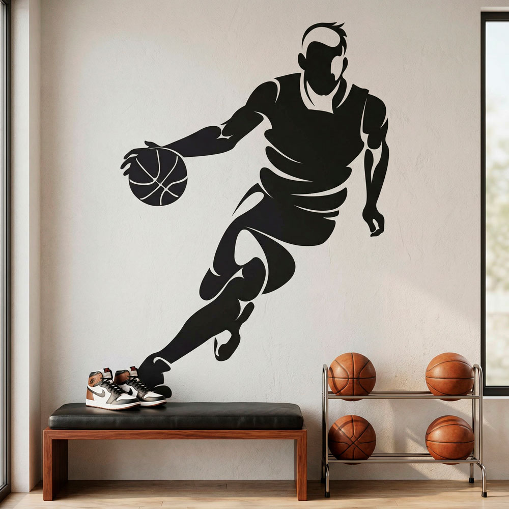 Wandtattoos: Basketballspieler dribbeln