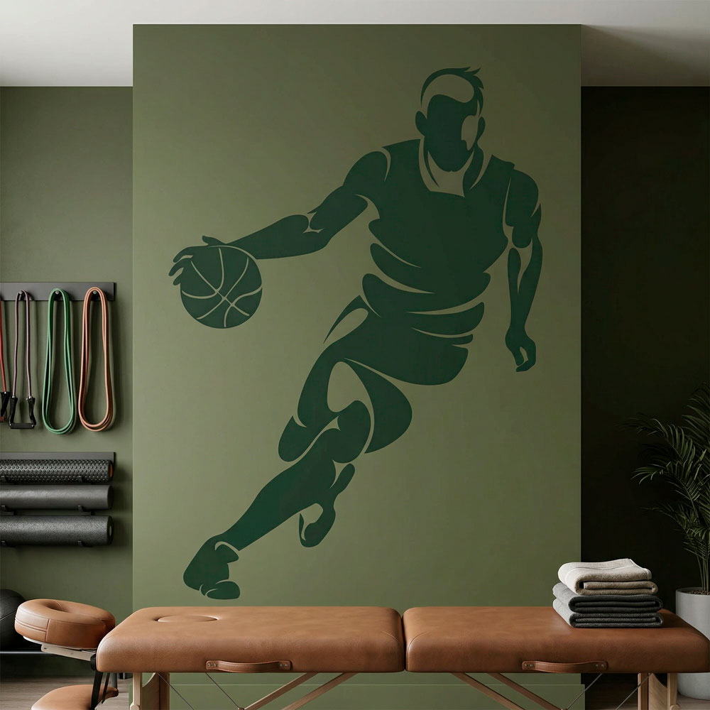 Wandtattoos: Basketballspieler dribbeln