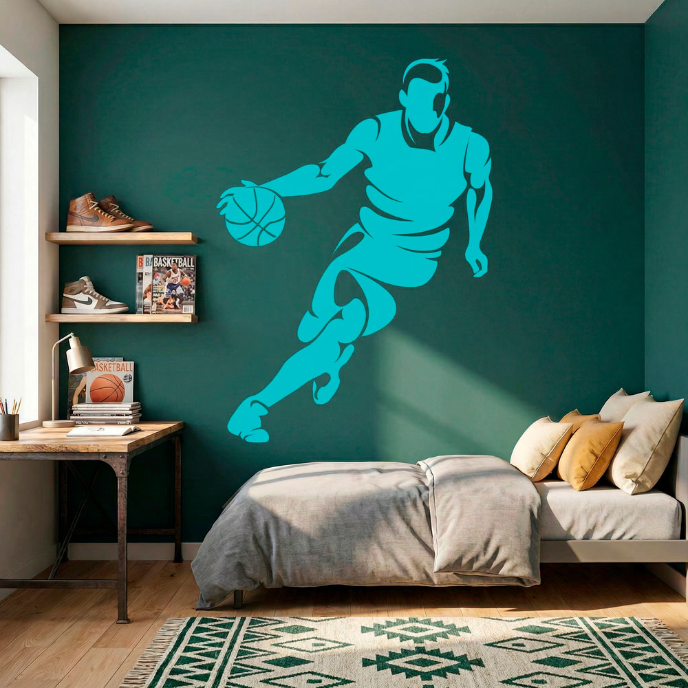 Wandtattoos: Basketballspieler dribbeln