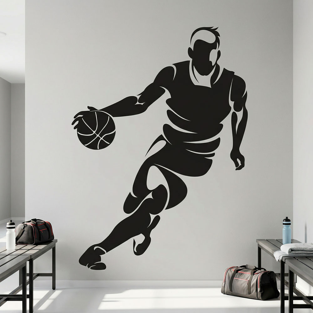 Wandtattoos: Basketballspieler dribbeln
