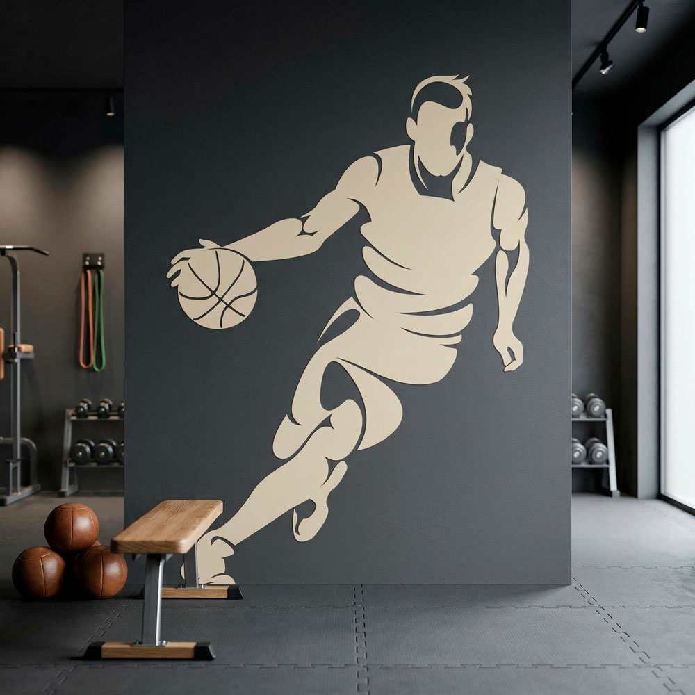 Wandtattoos: Basketballspieler dribbeln