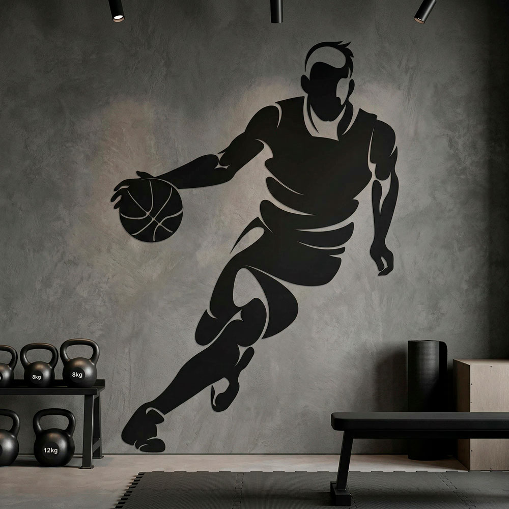 Wandtattoos: Basketballspieler dribbeln