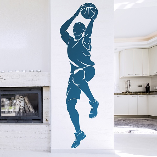 Wandtattoos: Basketball-Spieler schießen