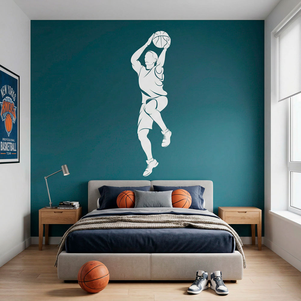 Wandtattoos: Basketball-Spieler schie&szlig;en
