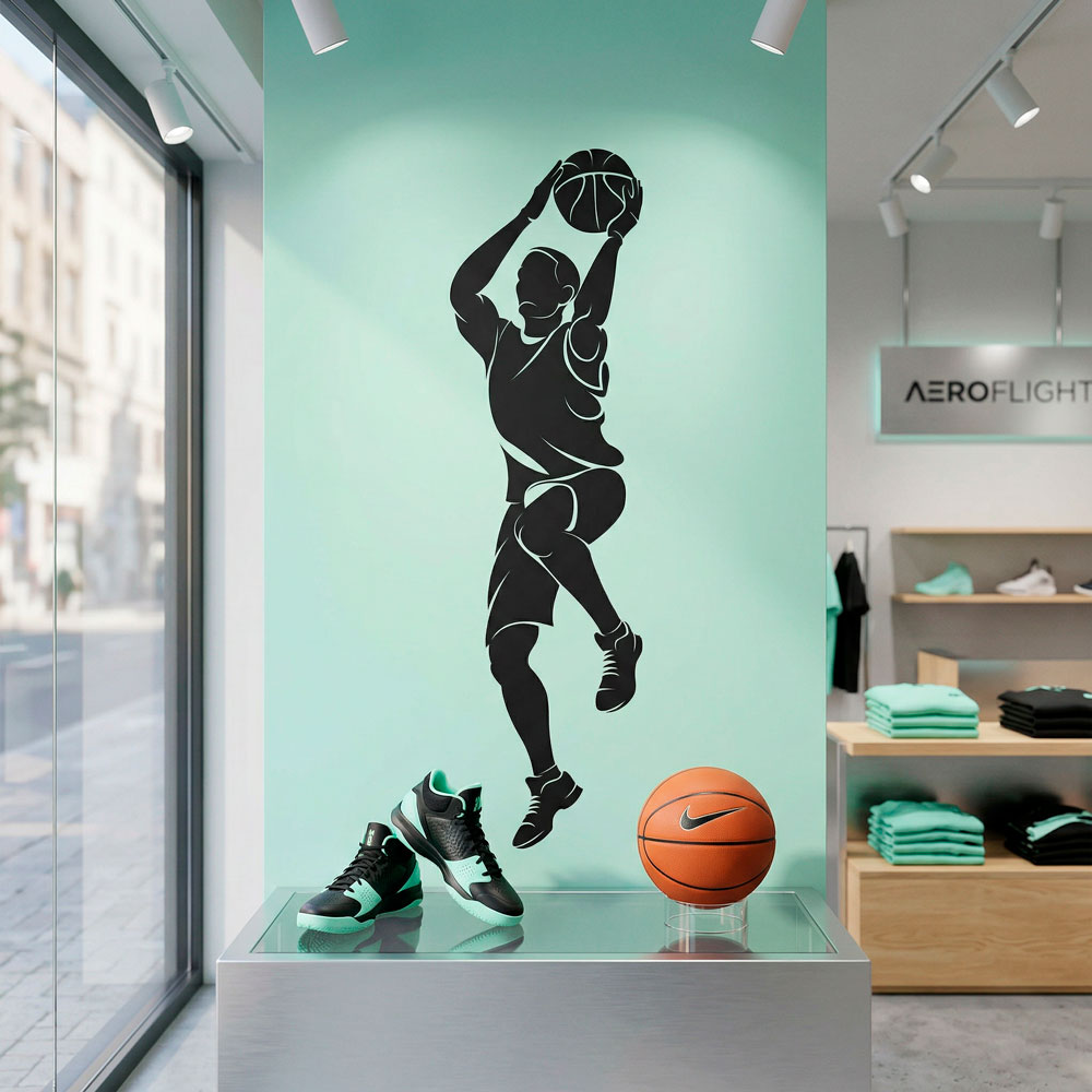 Wandtattoos: Basketball-Spieler schie&szlig;en