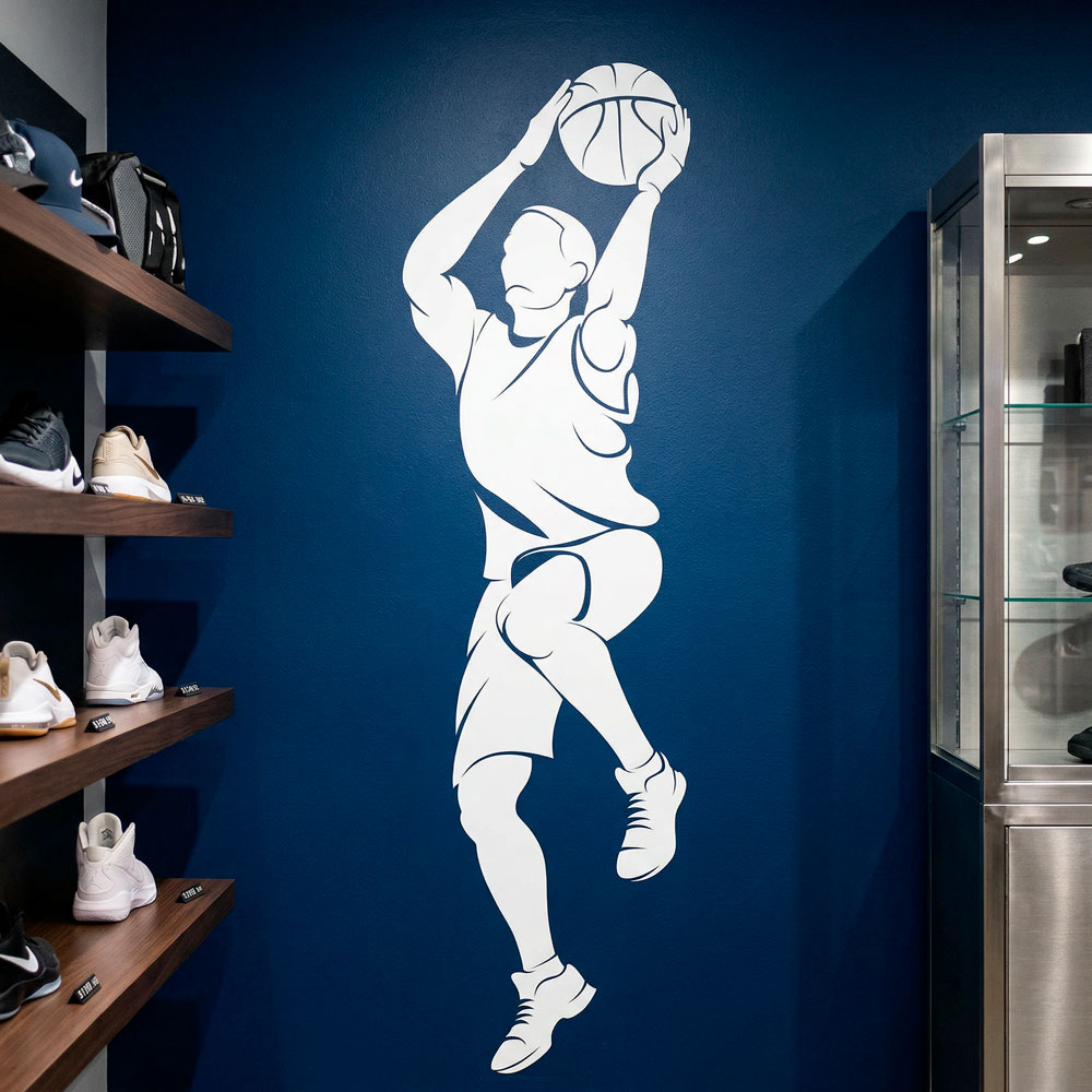 Wandtattoos: Basketball-Spieler schie&szlig;en
