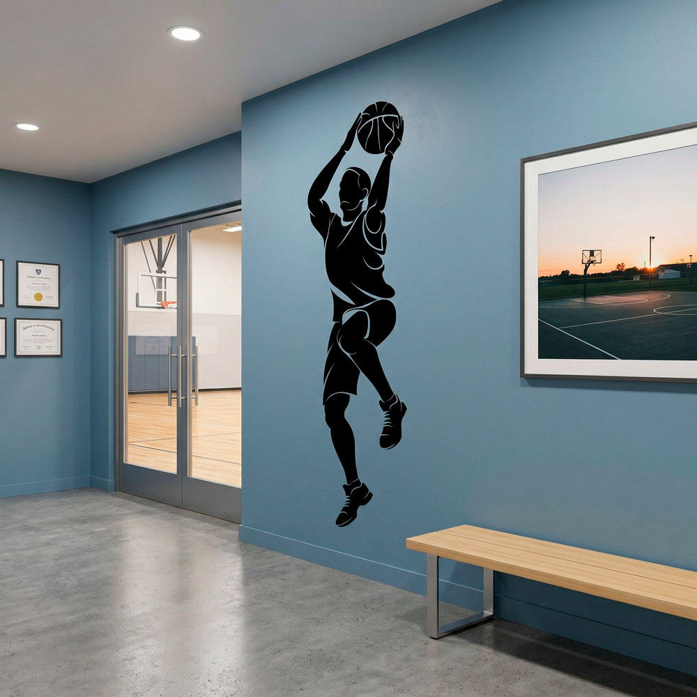 Wandtattoos: Basketball-Spieler schie&szlig;en