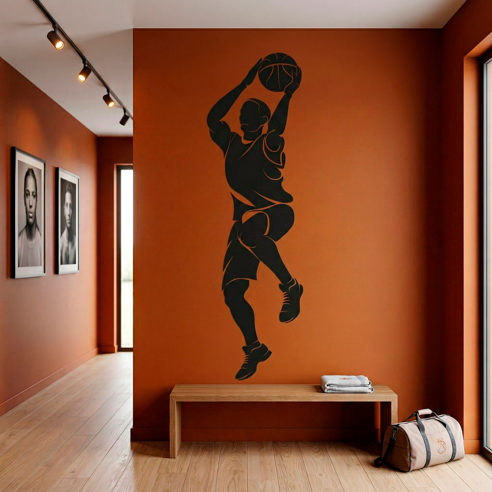 Wandtattoos: Basketball-Spieler schie&szlig;en