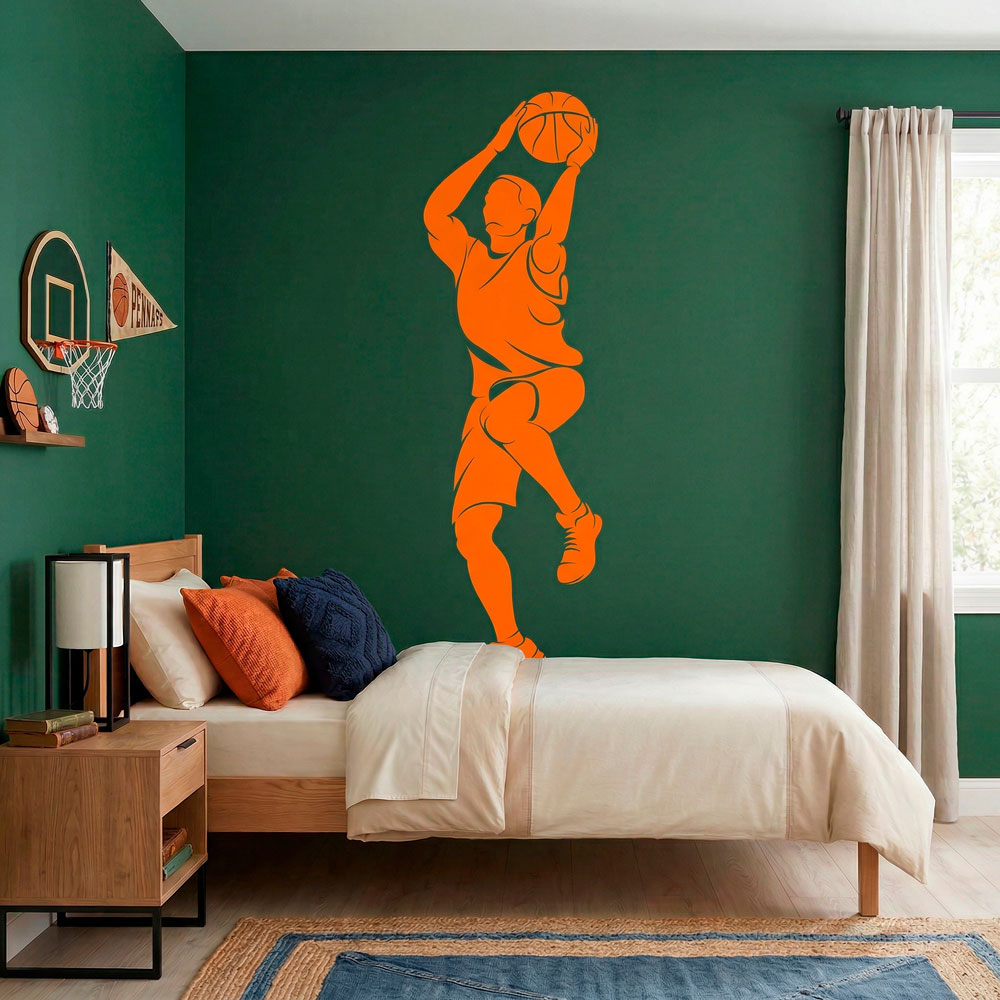 Wandtattoos: Basketball-Spieler schie&szlig;en