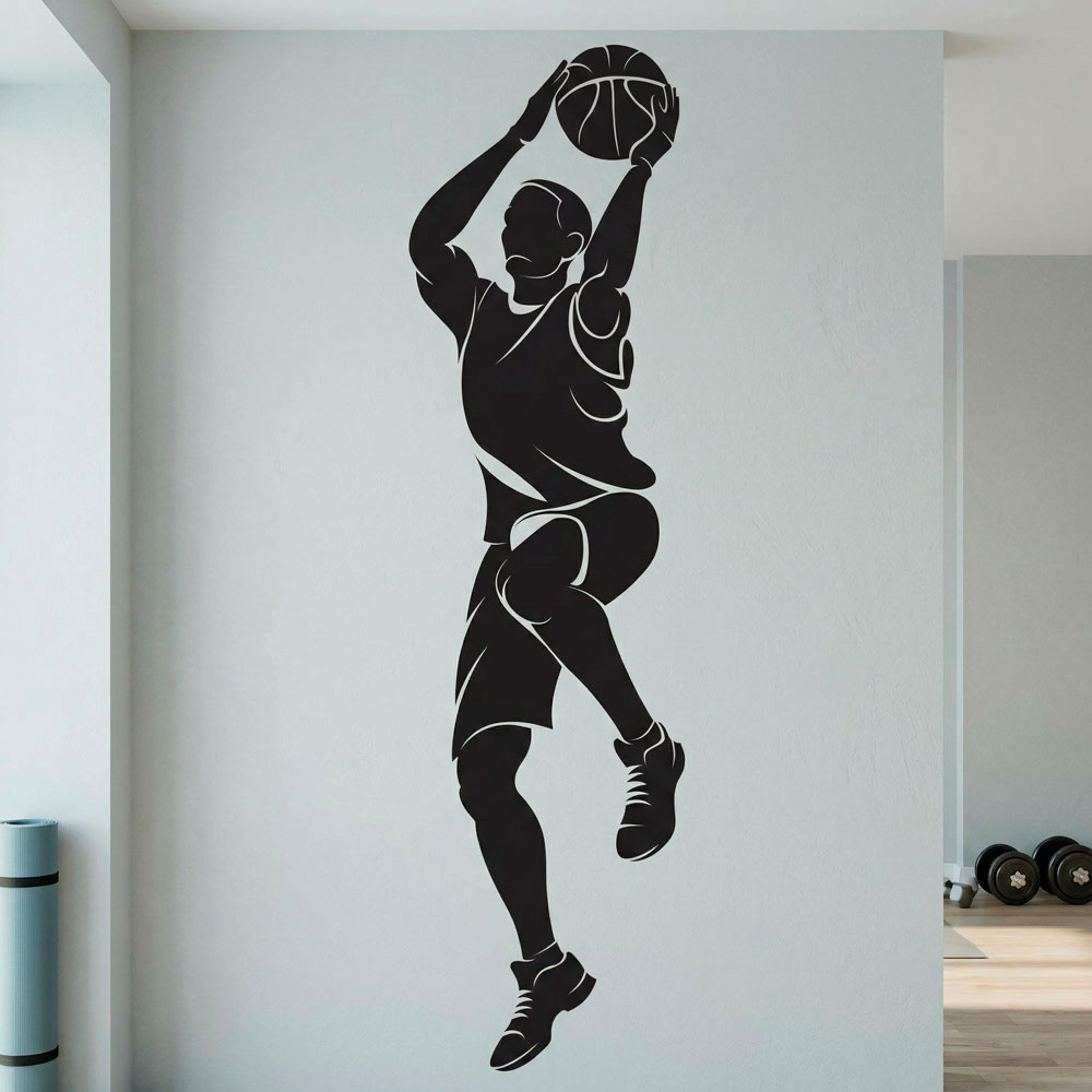 Wandtattoos: Basketball-Spieler schie&szlig;en