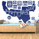 Wandtattoos: Karte und Logos Route 66 4