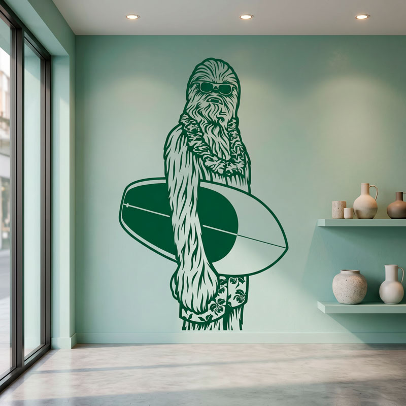 Wandtattoos: Chewbacca Surfer