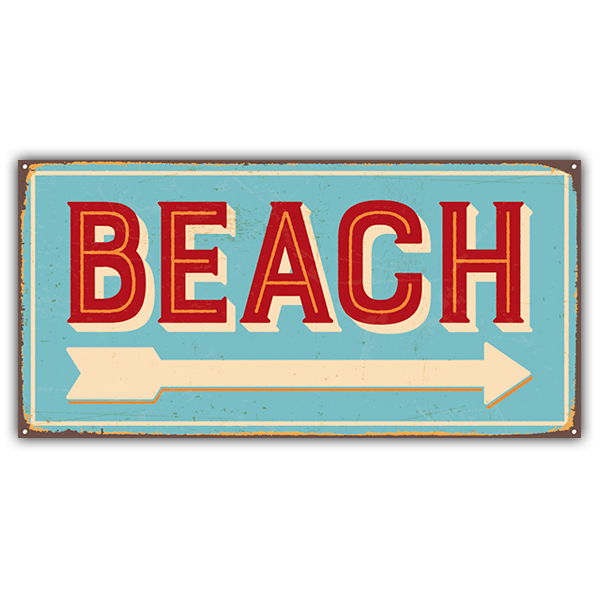 Wandtattoos: Retro-Zeichen beach