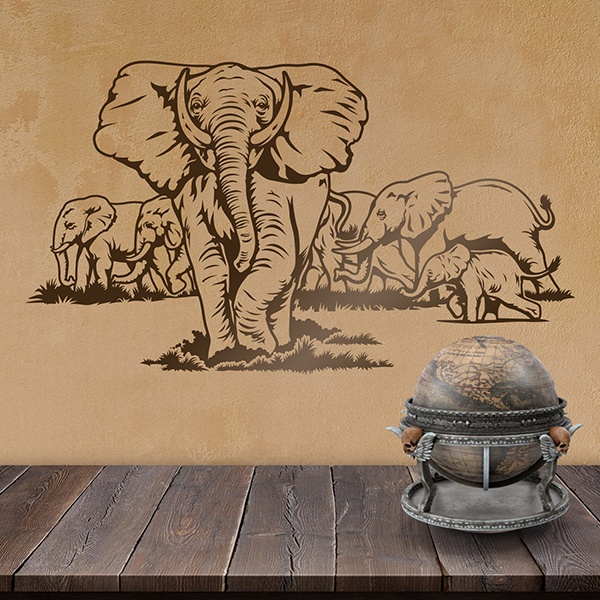 Wandtattoos: Herde von Elefanten