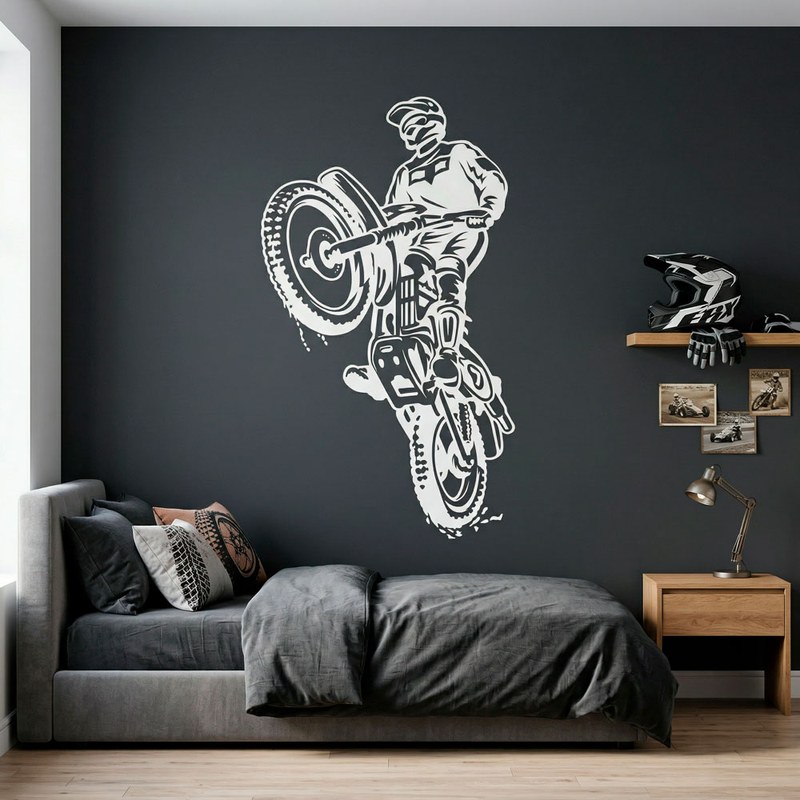 Motocross-Fahrer Wheelie 3