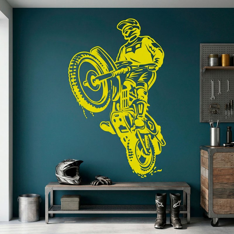 Motocross-Fahrer Wheelie 7
