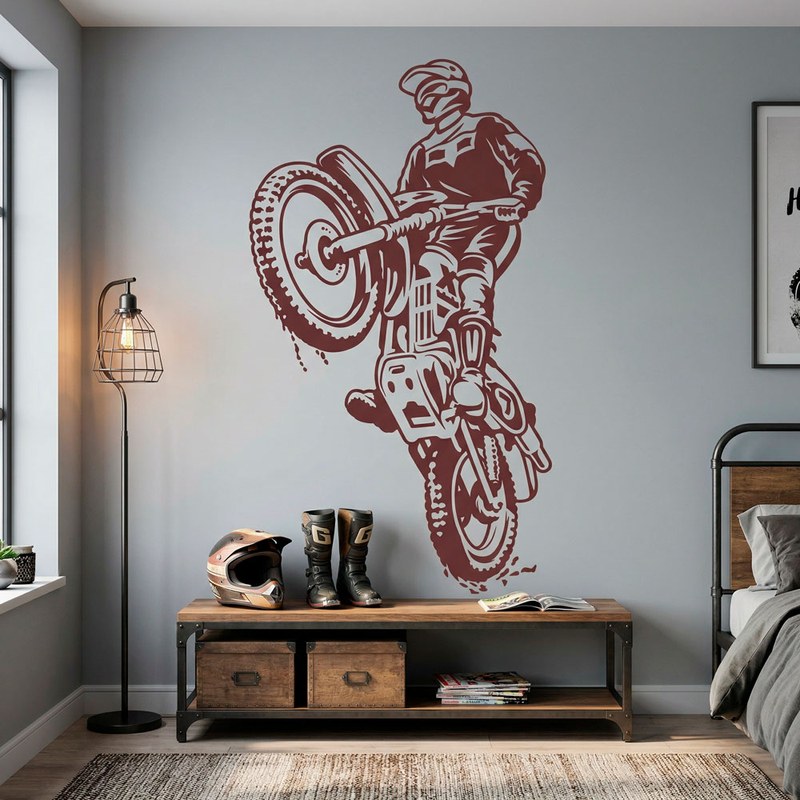 Motocross-Fahrer Wheelie 8