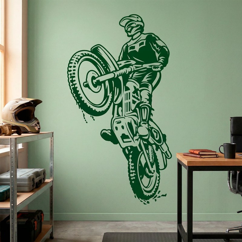 Motocross-Fahrer Wheelie 9
