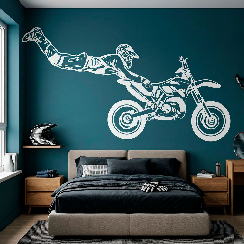 Wandtattoos: Superman springt Motocross