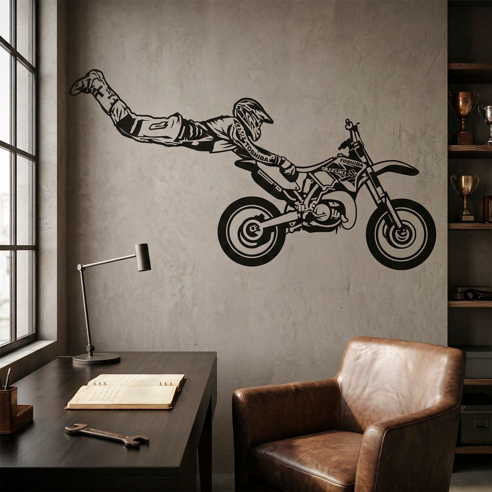 Wandtattoos: Superman springt Motocross