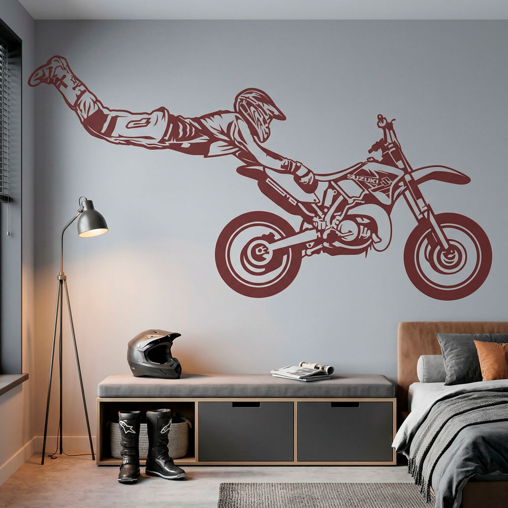 Wandtattoos: Superman springt Motocross