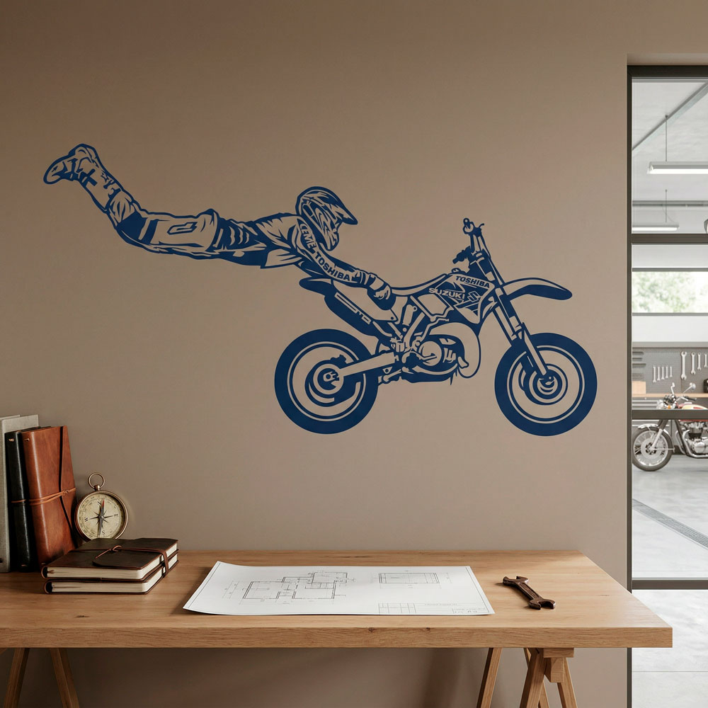 Wandtattoos: Superman springt Motocross