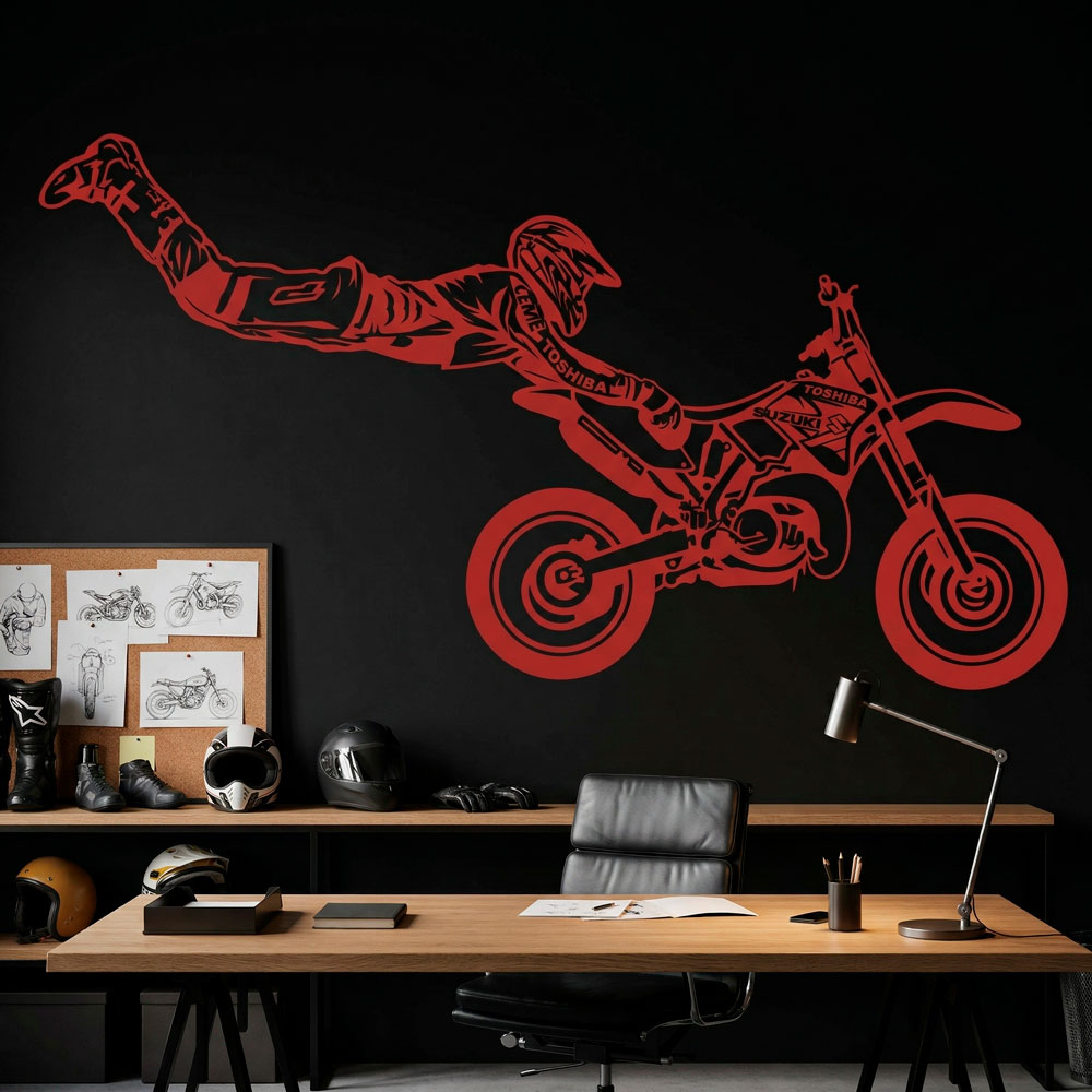 Wandtattoos: Superman springt Motocross