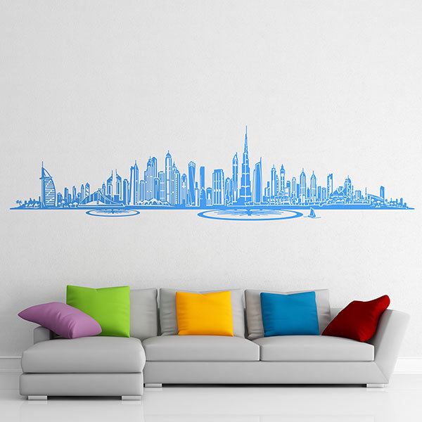 Skyline Dubai Landschaft Wohnzimmer Orient City Stadt Wandaufkleber WandTattoo