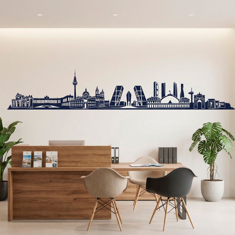 Wandtattoos: Skyline von Madrid
