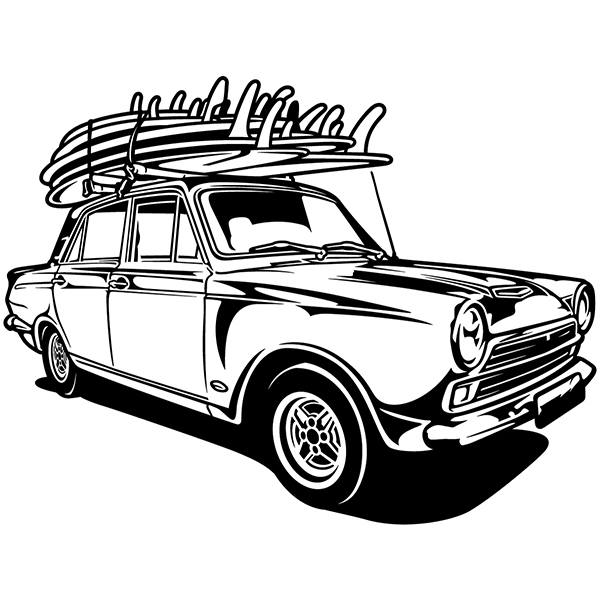 Wandtattoos: Klassisches Surf-Auto