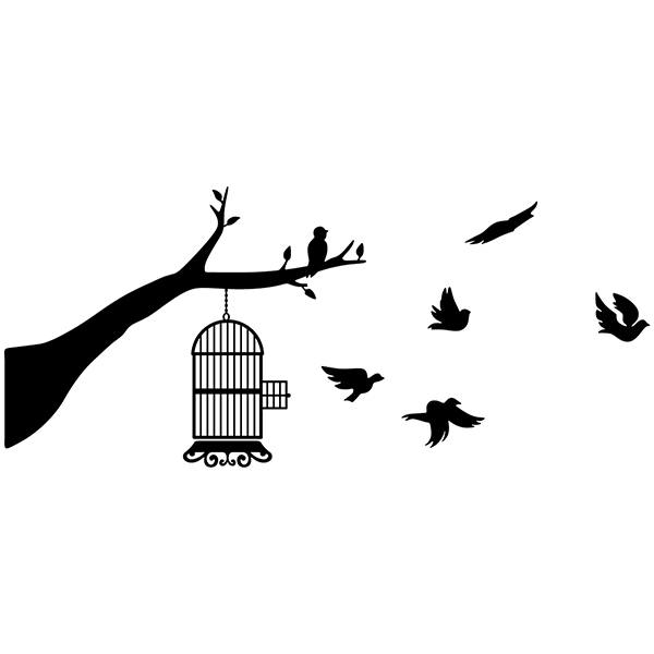 Wandtattoos: Vögel aus dem Käfig