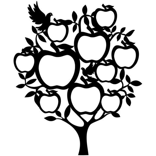 Wandtattoos: Genealogischer Baum mit Äpfeln