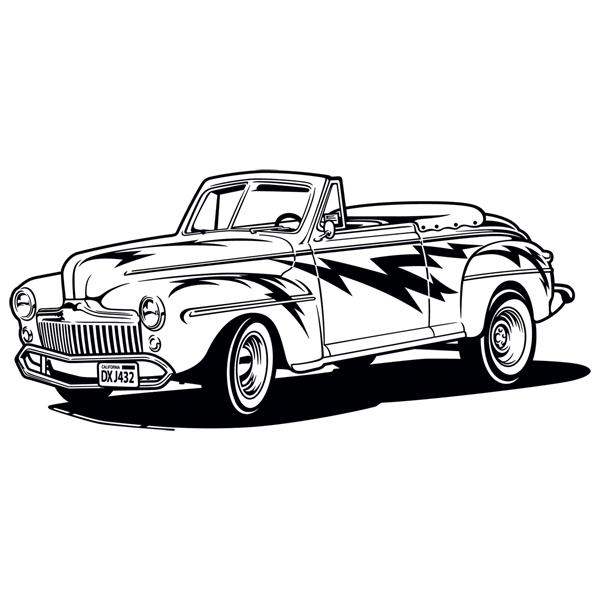Wandtattoos: Grease, Ford Convertible 1948