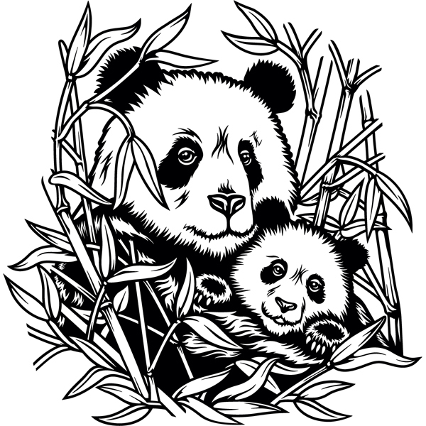 Wandtattoos: Panda Bären in der Familie