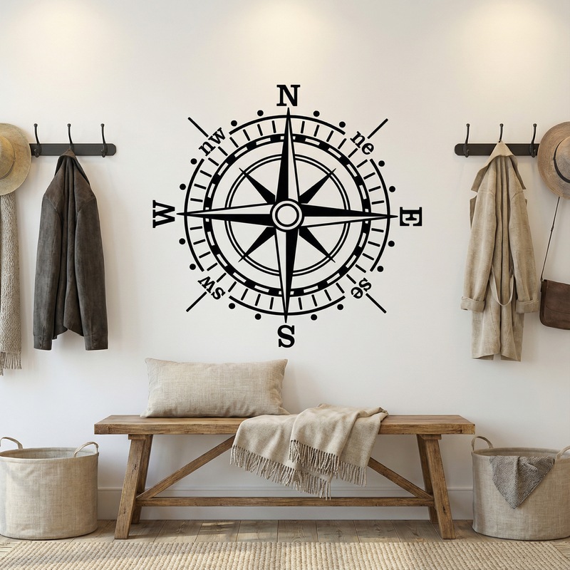 Wandtattoos: Rose der Winde des Meeres