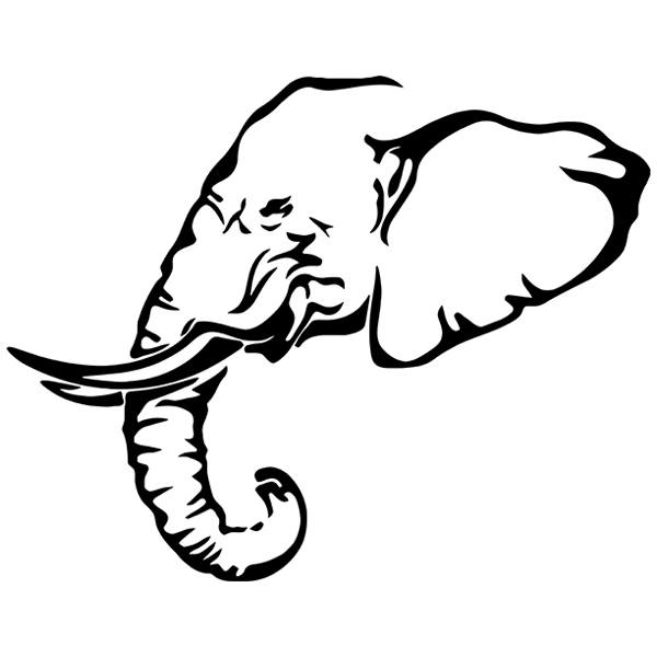Aufkleber: Profil Elefant