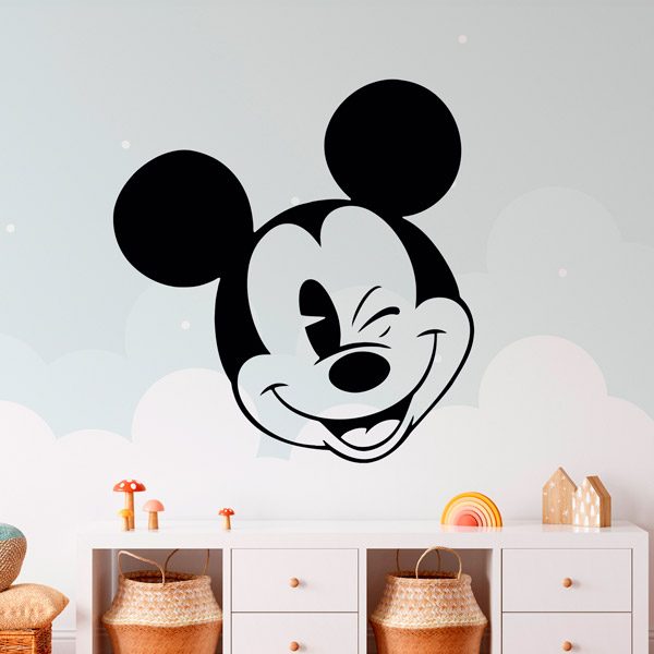 Kinderzimmer Wandtattoo: Mickey Mouse zwinkert das Auge