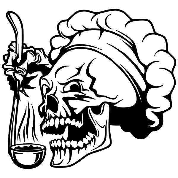Wandtattoos: Totenkopf Koch mit Kelle