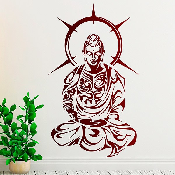 Wandtattoos: Tribalisierter Buddha