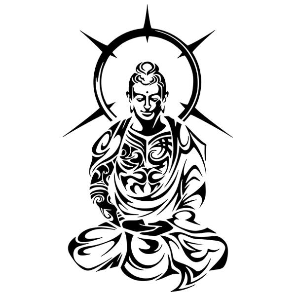Wandtattoos: Tribalisierter Buddha