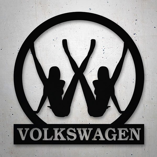 Aufkleber: Volkswagen Logo mit Silhouetten