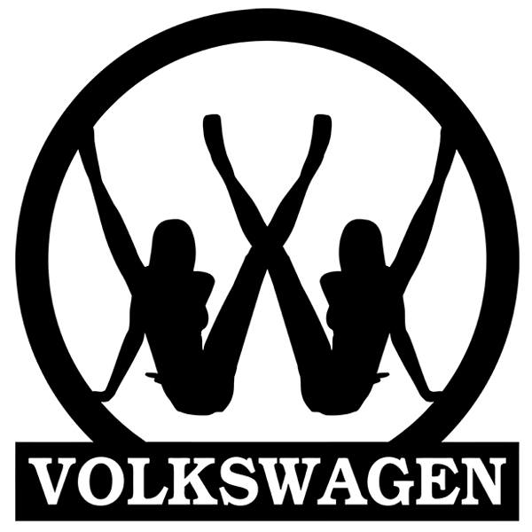 Aufkleber: Volkswagen Logo mit Silhouetten