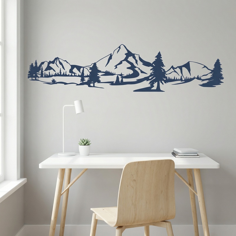 Wandtattoos: Berge und Kiefern