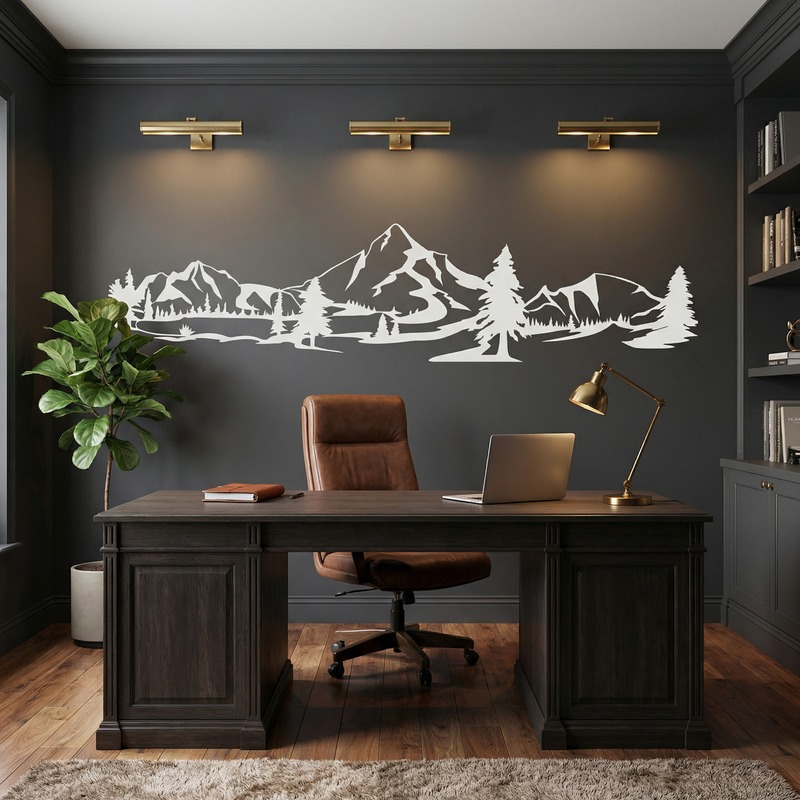 Wandtattoos: Berge und Kiefern